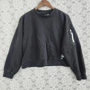 Adidas y2k Crop Pullover Sweatshirt Women's S Black